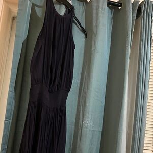 Elegant Navy Blue Sleeveless Dress